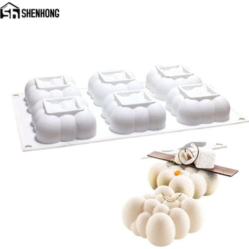 SHENHONG New 6 Hole Cloud Cake Mold For Baking Dessert Art Mousse Silicone 3D Mould Silikonowe Moule Pastry Chocolate Pan