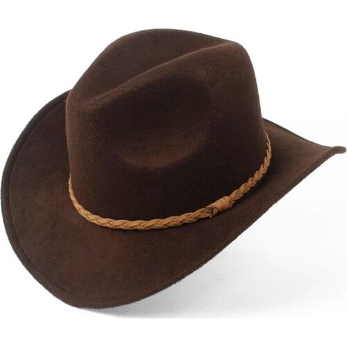 2019 Fashion Women Men Wool Hollow Western Cowboy Hat Wide Brim Fedora Outblack Sombrero Hombre Jazz Cap