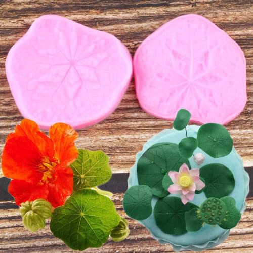 2Pcs Lotus Leaf Silicone Mold DIY Cupcake Topper Fondant Molds Cake Decorating Tools Polymer Clay Candy Chocolate Gumpaste Mould