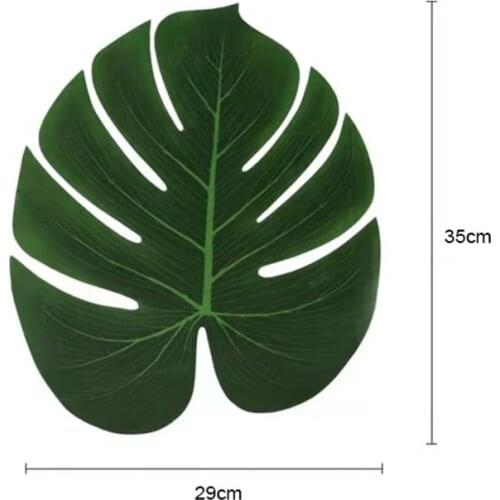 Tropical palm leaf 13 inch large monstera leaf artificial plant wedding/party table decoration Hawaii garden supplies
