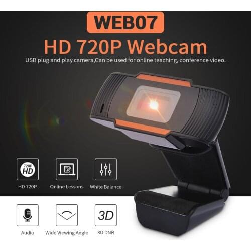 OULLX 720P Webcam Smart WebCam USB Pro Camera Built-in Microphone for Desktop Laptops PC Game Web Camera For OS Windows Android