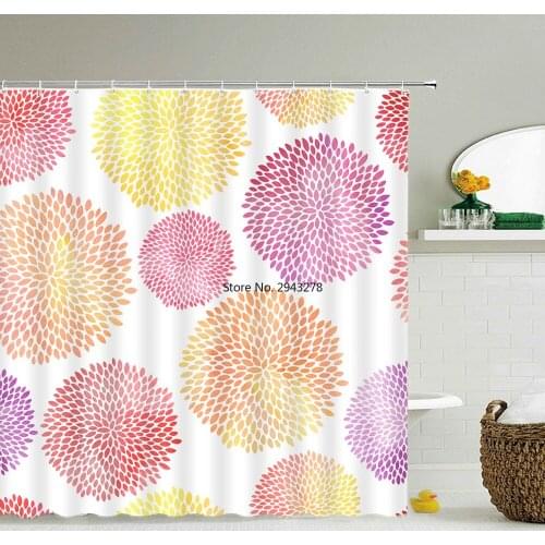 Waterproof Polyester Colorful Shower Curtain Modern Color Print for Bathroom Curtain Long 180*200cm Shower Curtains Cortina