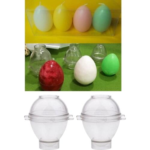 75mm High Quality Egg Shaped Plastic Candle Mould Soap Moulds DIY Candle Making Tool Clay, Set of 2pcs, Durable