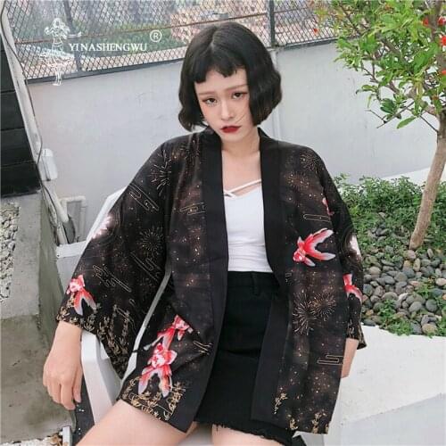 Japanese Kimonos Woman Crane Yukata Haori Coats Samurai Couple Clothes Japan Traditional Harajuku Tops Cardigan Asian Costumes