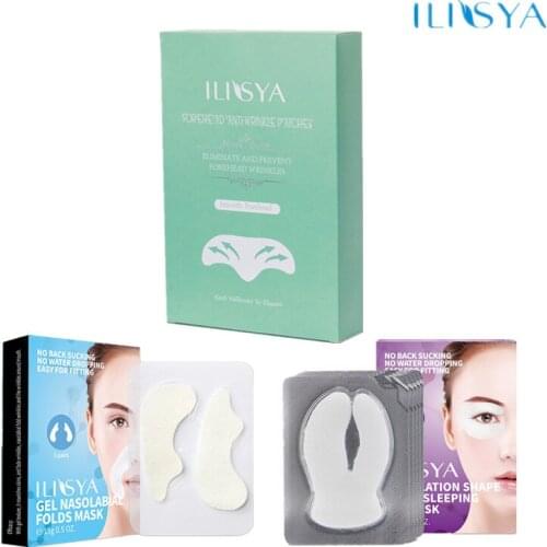 Anti-Aging Mask Set |1 Box Nasolabial Folds Patch- 1 Box Anti Wrinkle Eye Patches-1 Box Forehead Ant Wrinkle Removal Stickers