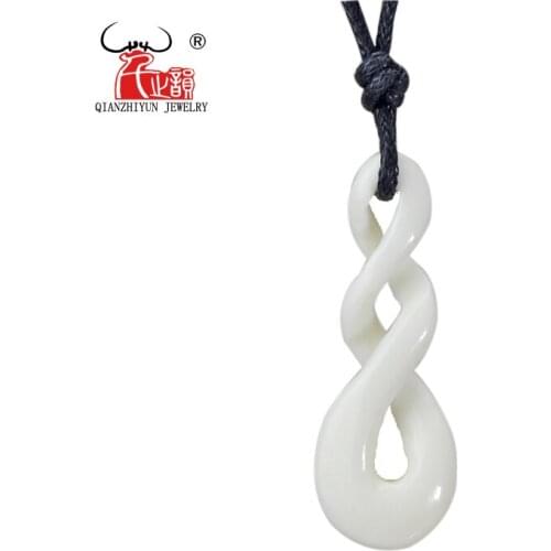 GX014 New Zealand Maori yak bone Infinity pendant handmade jewelry Primitive tribes totem amulet Twisted pendant for surfing