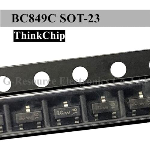 100 pcs) BC849C BC849CW SOT-23 SMD NPN universal transistor (Marking 2CW)