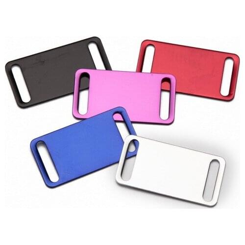 50 pcs/lot Blank Tag Engraved Aluminum Slider Pet ID Tag Dog Tag Cat Tag Pendant Necklace free shipinng