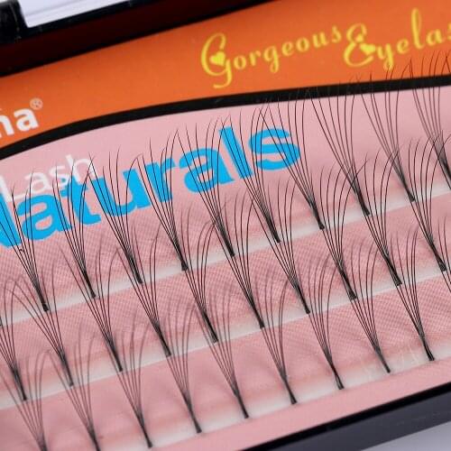 60pcs/box 6D Premade Volume Fan Lashes Russia Semi Permanent Eyelash Extension Mink Knot-free Long Black Makeup False Eyelashes