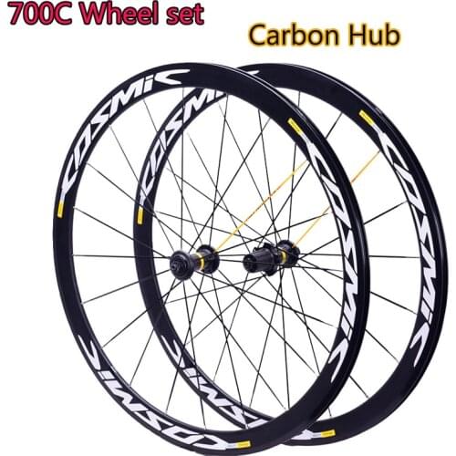 700C 40mm Ultra Light Road Bicycle Wheels Carbon Hub Sealed Bearing Bike Wheel Set 100/130mm Wheelset Aluminum Alloy Rim