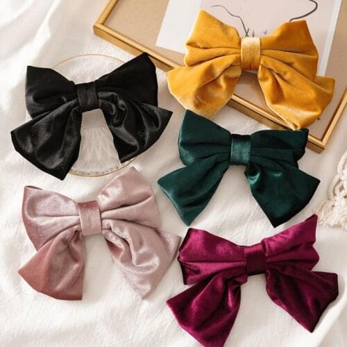 Bow Knotted Velvet Hairpins Hair Clip Women Winter Hair Accessories Cute Hairpins Baby Girl Christmas Gift Hairgrips Hairbands