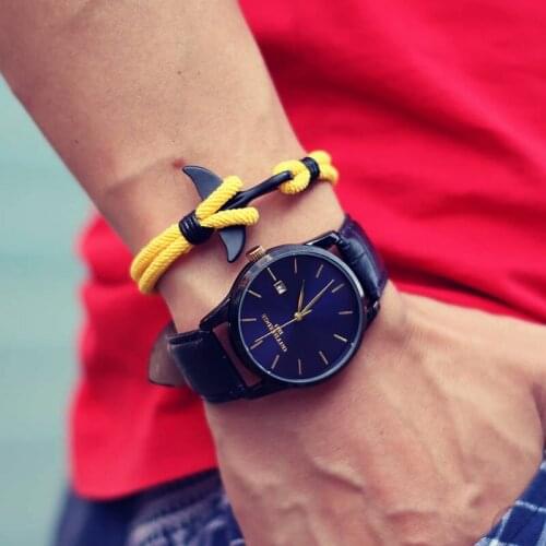 2021 Fashion Marine Animal Bracelet Men Double Layer 4mm Rope Red Braslet Easy Hook Tail Man Braclet Accessories Gift For Him