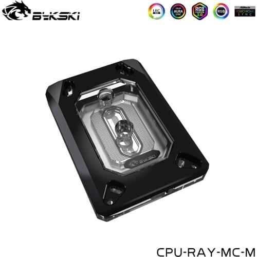Bykski CPU Water Black For AMD Ryzen7/5/3 AM3 AM3+ AM4 ,Processor Watercooling head Acrylic RGB Edition ,CPU-RAY-MC-M