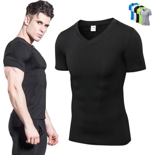 Quick Dry Breathable Running T Shirt Men High QualityElastic White And Black Tracksuit Underwear Gym T-Shirt
