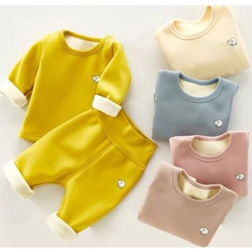 1-4T Kids Pajamas baby Girls Boys 100% cotton Sleepwear Thicken warm Nightwear infant baby Clothes Pajama outfits