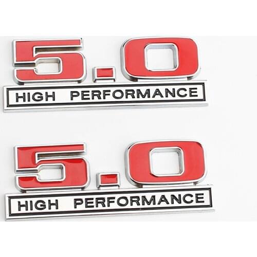 2 Pcs 3D Metal Alloy 5.0 High Performance Emblem Badge Car Sticker for Ford Focus Kuga Mondeo Ranger Galaxy Car Styling