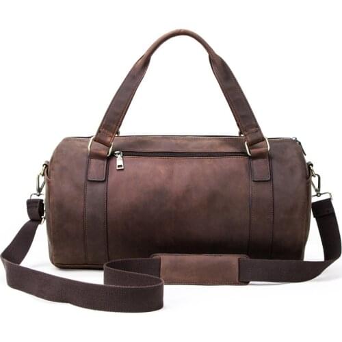European and American retro crazy horse leather mens travel bag multifunctional leather travel bag