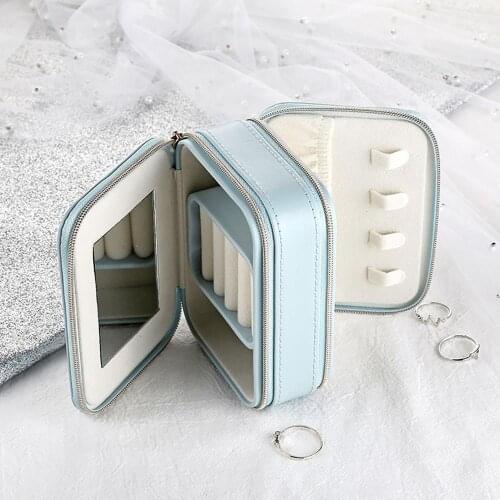 Creative Portable Multifunctional Zipper Jewelry Box Earring Ring Storage Holder
