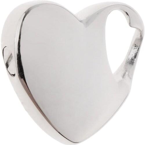 Lovely Heart Glossy Pendant Memorial Ash Glossy Screw Open Stainless Steel