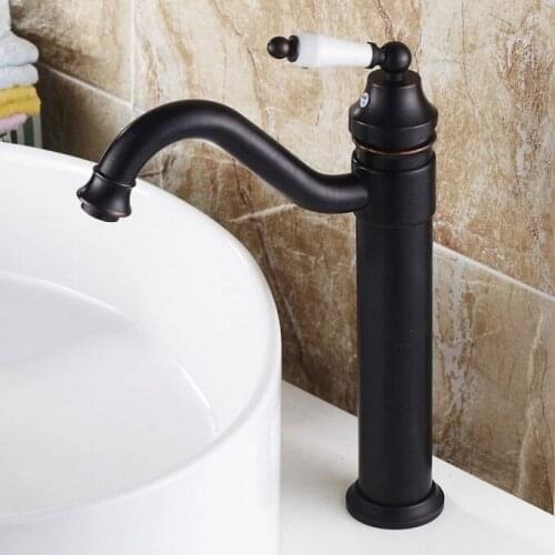 Black Oil Rubbed Brass Swivel Spout Single Handle Kitchen Vessel Sink Faucet Mixer Water Tap anf312