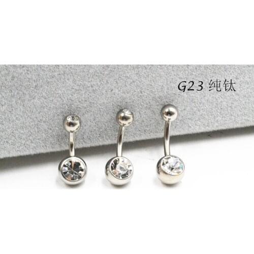 Lot50PCS Body Jewelry-G23 Titanium Crystal Navel Belly Button Navel Piercing 14G Navel Piercing Jewelry