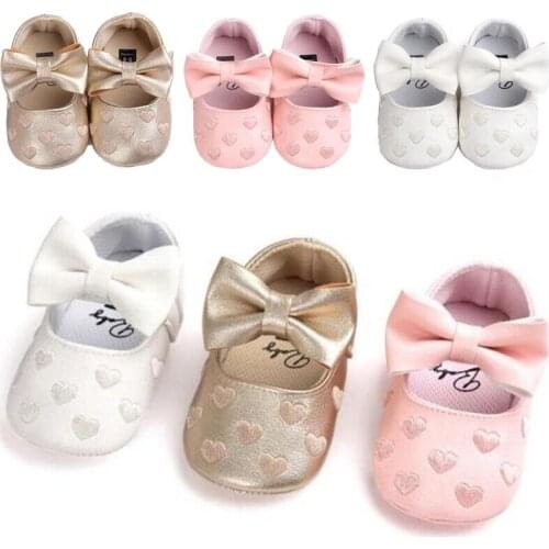 Toddlers Infant Baby Girl Toddler Bowknot Moccasins Soft Sole Prewalker Shoes 0-18M