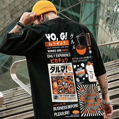 Japanese T-shirt Short Sleeve Mens Fashion Brand Couple Loose Shirt plus-Sized Size 200 plus-Sized Half Sleeve T-shirt