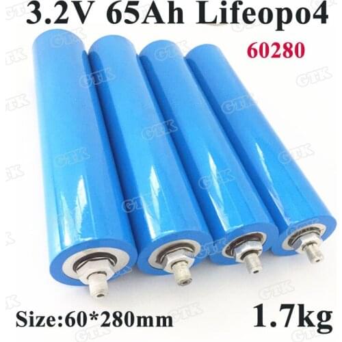 15pcs 60280 3.2v 65Ah Cylinder lifepo4 batteries High drain 100A discharge diy e bike Battery pack Cylindrical Cells with Screws