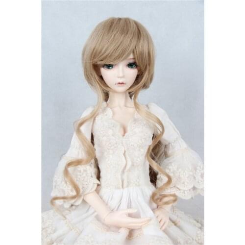 New 1/3 22-24cm 1/4 18-18.5cm Neat bang goddess Long hair Dark red /Dark Blonde BJD SD MSD Doll wig
