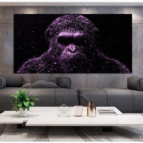 RELIABLI Wall Decorative Painting Big Size Gorilla Wall Pictures For Living Room Poster Print Quadros Monkey Pictures Home Decor