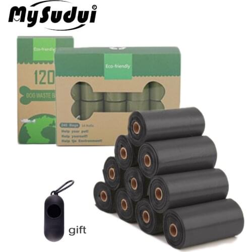 Rolls Pet Dog Poop Bags Biodegradable Compostable Eco Friendly Dog Waste Bags Dispenser Outdoor Degradable Dog Excrement Bags