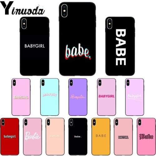 Yinuoda babe babygirl baby Text art High Quality Silicone Phone Case for iPhone 11 pro XS MAX 8 7 6 6S Plus X 5 5S SE XR case