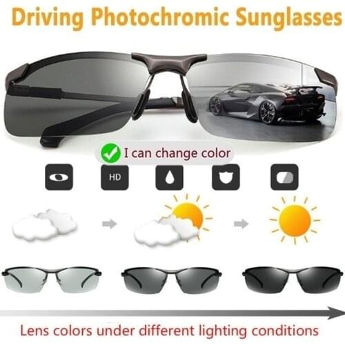 Day Night Vision Glasses 2020 Photochromic Sunglasses Men Polarized Driving Chameleon Glasses Male Change Color Sun Glasses
