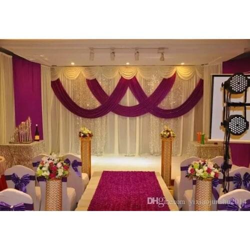 Wedding Drape & stand set wedding curtain with silver swag stand with telescopic rods wedding backdrop with drape and backdrop f