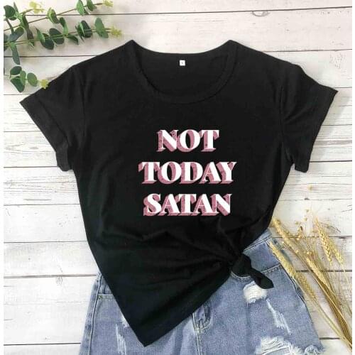 Not today satan Nope Not Today Satan Funny Shirt Sarcastic Workout Christian Apparel graphic cute fashion youngs tees quote tops