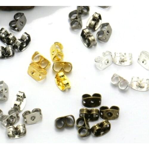 150pcs Hight Quality Earring Back 6.5*4.5mm Ear Post Nuts-Earring Back Plug Earring Stoppers Settings Jewelry Accessories