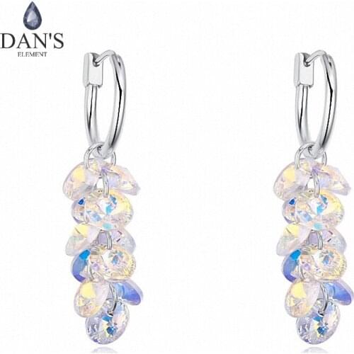 DANS ELEMENT Austrian Crystals AAAA Level Fashion Geometric Wheat String Round Luxury Dangle earrings for women 120943