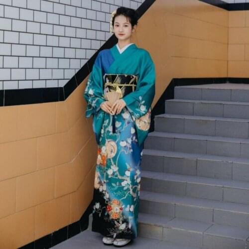 New Fashion Womens formal Robe Japanese yukata Improved Kimono Traditional dress