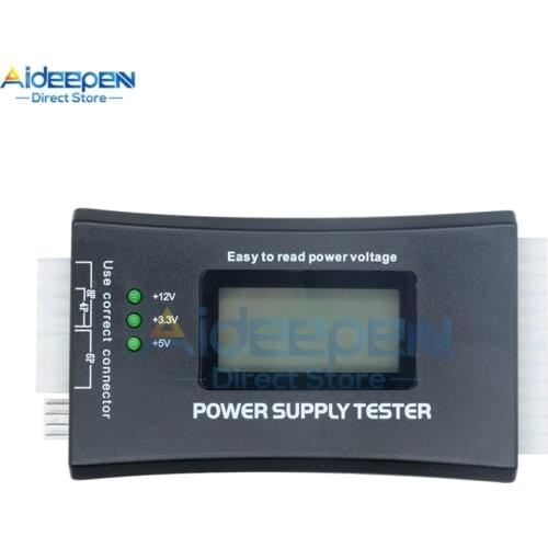 LCD Digital Display PC Computer 20/24 Pin Power Supply Tester Check Quick Bank Supply Power Measuring Diagnostic Tester Tools