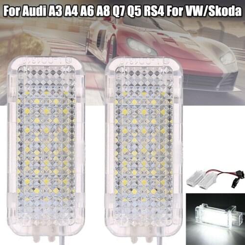 1Pair 6500K LED Car Courtesy Door Welcome White Lights Car Logo Projector Laser Lamp For Audi A3/A4/A6/Q7/Q5/RS4/VW/Skoda
