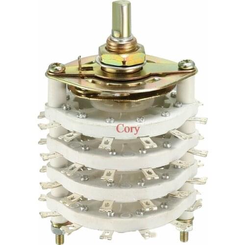 1PC 4 Deck Band Channel Rotary Switch Selector 4P6T 4P7T 4P8T 4P10T 4P11T 8P5T 10MM Mounting Hole KCZ KCT