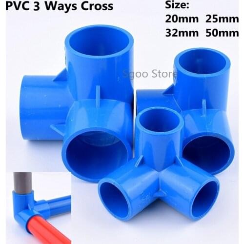 2-10Pcs PVC 3 Ways Cross Hydroponic Fruits Frame Connectors PVC Pipe Three-dimensional Joint Irrigation Tube Aquarium Fittings
