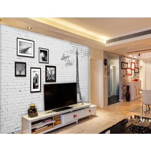 The custom 3D murals,3 d European style retro wall frame Paris iron tower ,living room sofa TV wall bedroom wall paper