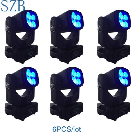 6 PCS SZB 4x25W Colorful 9/15Channels 130W LED Super Beam Moving Head Light for Disco Nightclub Party /SZB-MH0425
