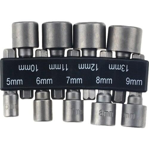 9pcs 5-13mm Bit Screwdriver Inside Locket Head Socket Head No Magnetic Wind Wind Electric Screwdriver Head Cylinder Head