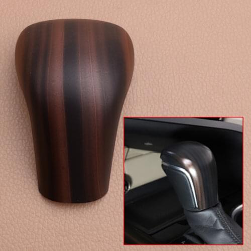 Car ABS Peach Wood Grain Gear Lever Shift Knob Cover Trim Frame Fit for Toyota Camry 2018 2019