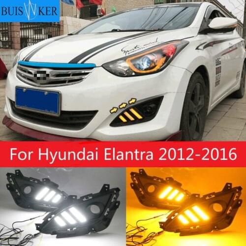 For Hyundai Elantra 2012-2016 LED car DRL Daytime Running Light Daylight Waterproof Signal lamp