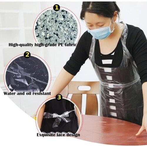 20Pcs Plastic Waterproof Adult Children Disposable Waterproof Dustproof Transparent Painting Cooking Household Cleaning Apron