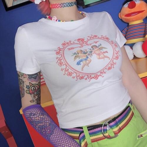 Harakata Vinta Tuku Girl Dangdi Hip-hop Baroque Printed T-shirt tees