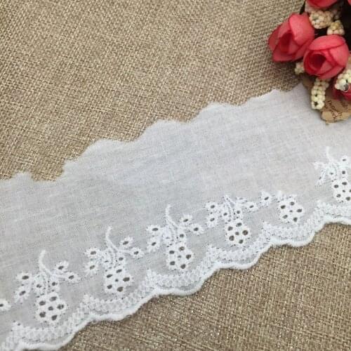 15Yards 7cm Wide Cotton Lace Trim Fabric Ribbon for Garment Craft Embellishment Wedding Garters Baby Shower Table Decoration
